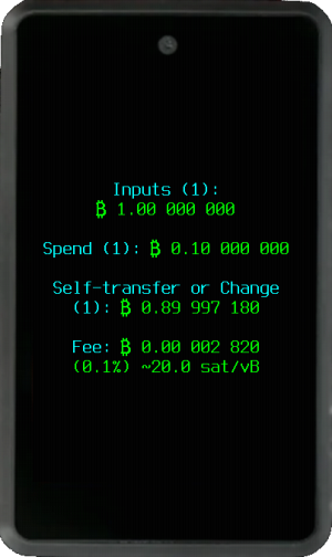 Amigo PSBT info panel with CypherPunk theme