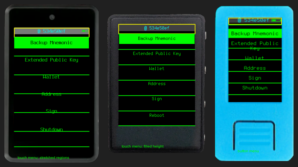 Menu regions